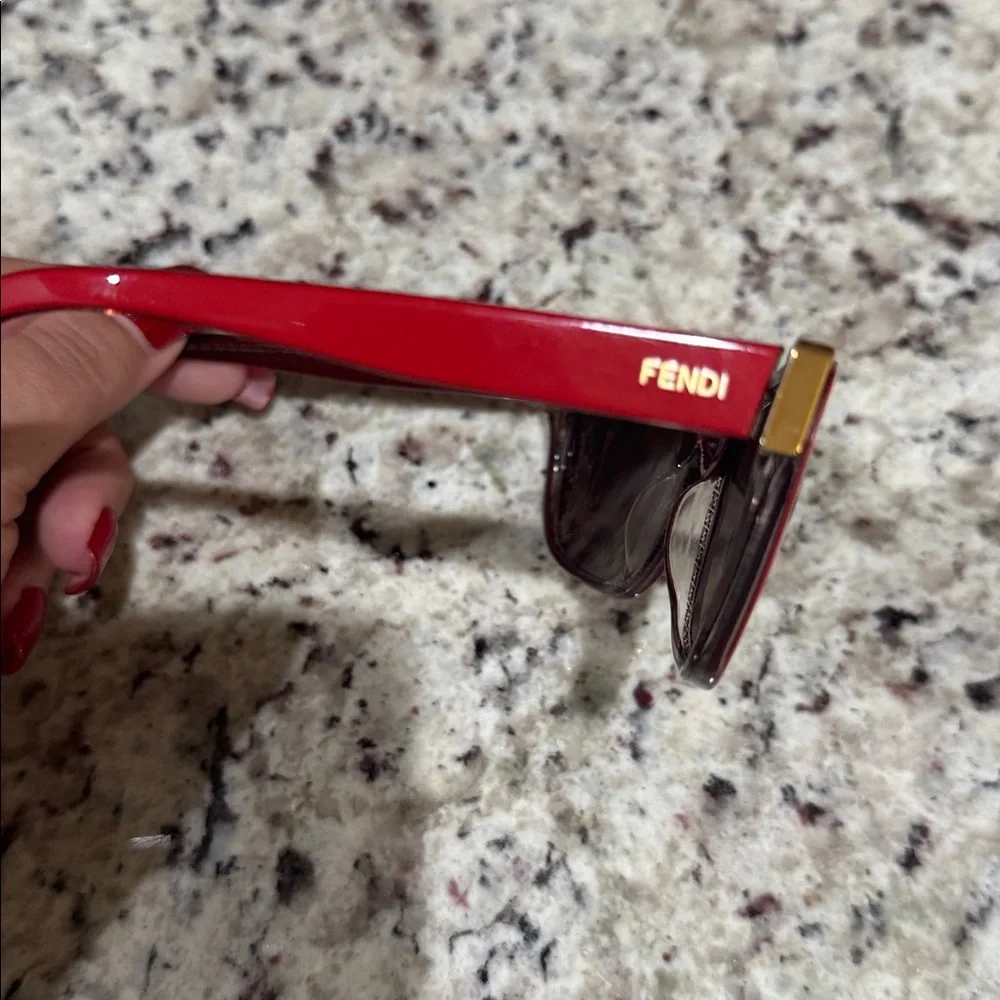 Fendi Red Sunglasses with original COA card & case